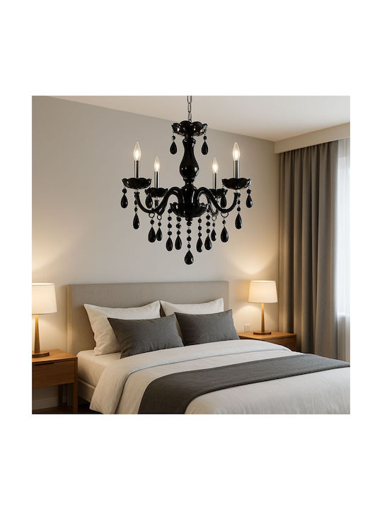 Alista Home Πολυέλαιος Ø48cm με Κρύσταλλα Μαύρος Alista Home Πολυέλαιος Ø48cm με Κρύσταλλα Μαύρος