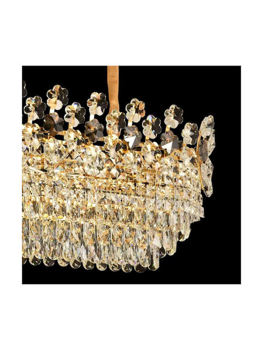 Alista Home Candelabru 9xE14 Ø90cm cu Cristale Auriu AT1CT-IM1P-HT2L-CC6705/900X350GD