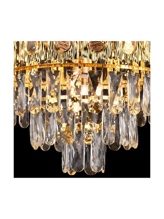 Alista Home Candelabru 5xE14 Ø40cm cu Cristale Auriu AT1CT-IM1P-HT2L-CC912/400GD