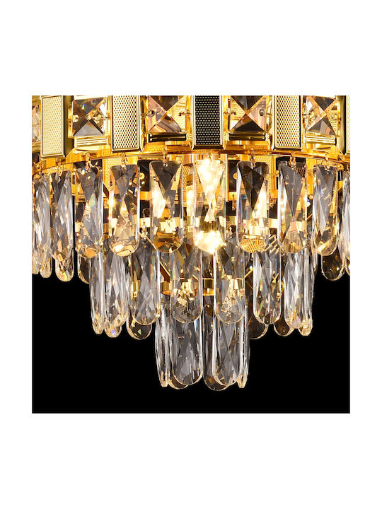 Alista Home Candelabru 5xE14 Ø40cm cu Cristale Auriu AT1CT-IM1P-HT2L-CC910/400GD