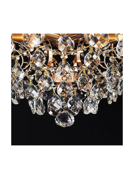 Alista Home Candelabru 5xE14 Ø40cm cu Cristale Auriu AT1CT-IM1P-HT2L-CC9259/5FGD