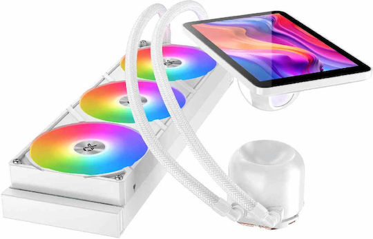 Xigmatek Connect Pro 360 Arctic Water Cooling System AIO CPU With 3 Fans 120mm And ARGB Lighting White