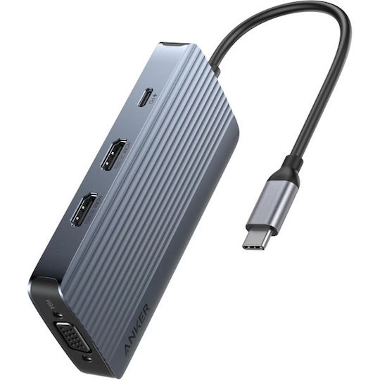 Anker USB-C Stație de andocare cu HDMI 4K PD Gri (A83790A2)