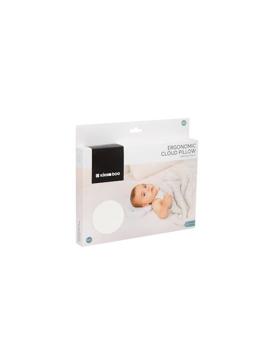 Kikka Boo Βρεφικό Μαξιλάρι Πλαγιοκεφαλίας Memory Foam Ergonomic Clouds Λευκό 26x29εκ.