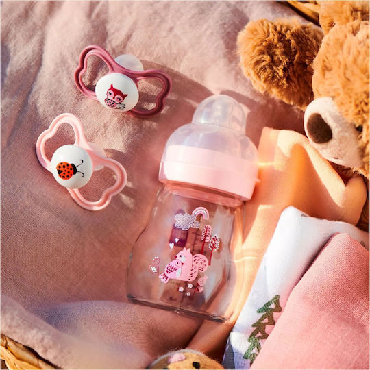 Mam Glass Baby Bottle Feel Good Anti-Colic with Silicone Nipple for 0+, 0+ m, months Beige 170ml