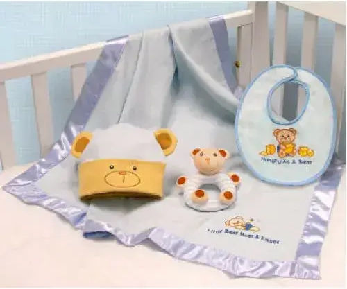 Подаръчен Комплект Russ Berrie Baby Wo Подаръчен Комплект 34520 Момчешки Мече Комплект Син