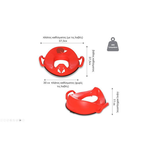 My Carry Potty Little Trainer Seat Toddler Toilet Seat with Handles Red