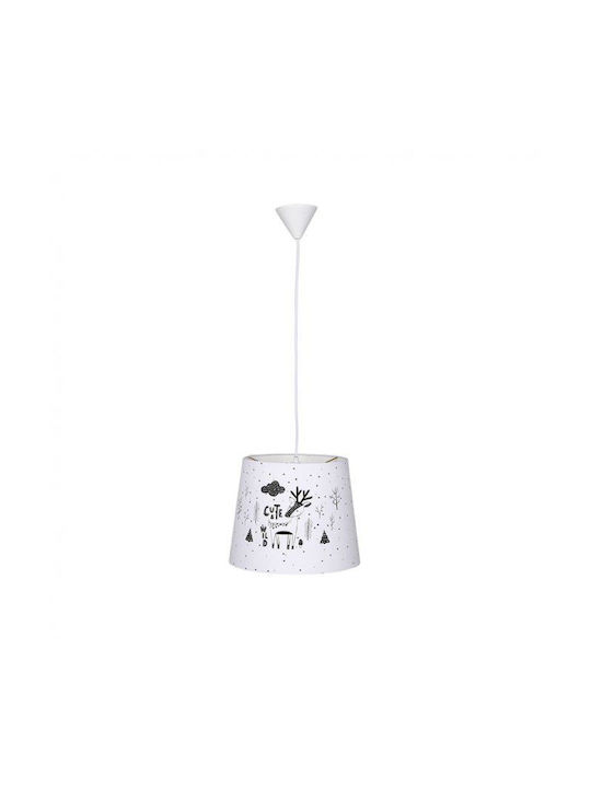 Funna Baby Kids Fabric Single Ceiling Light Cute & Wild Grey 60W 30x26cm