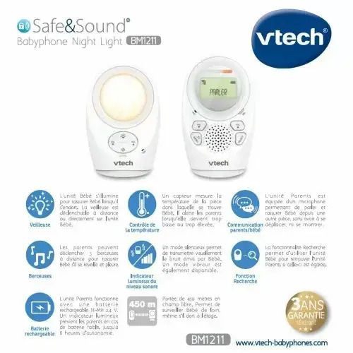 Vtech Babyüberwachung , mit Zwei-Wege-Kommunikation & Schlaflieder