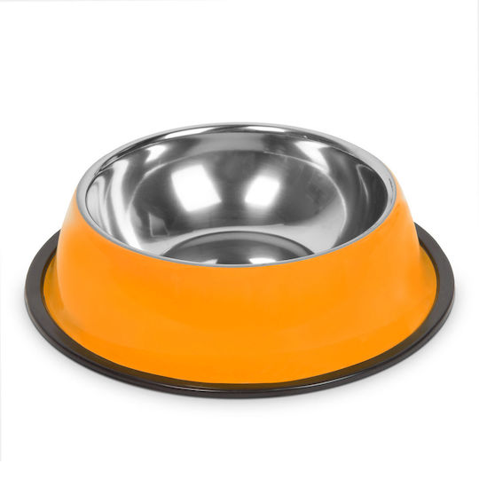 Alista Home Bol De Mâncare Din Oțel Inoxidabil Pentru Câine Și Pisică 22cm În Culoare Portocalie