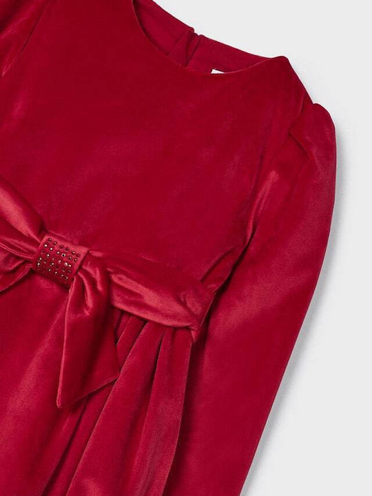 Children's Dress Long Sleeve Velvet Red