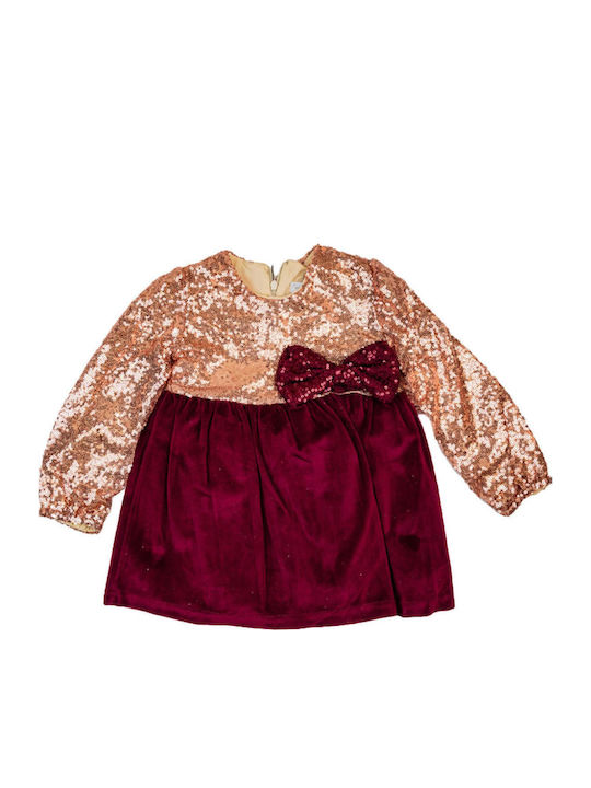 Children's Dress Long Sleeve Velvet Red