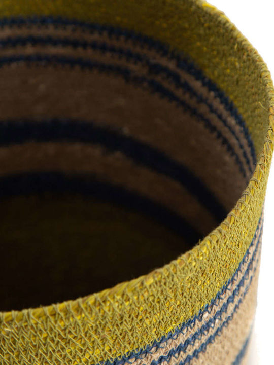 Soulworks Decorative Basket Wicker Yellow 21x21x24cm