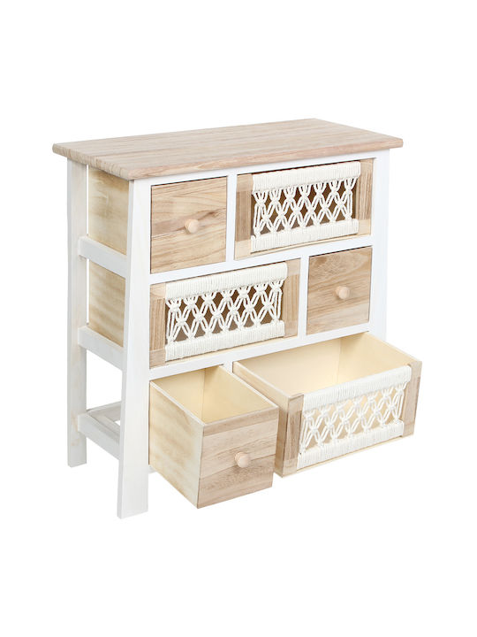 Drawers Storage Wooden with 6 Drawers L55.5xW27xH60cm