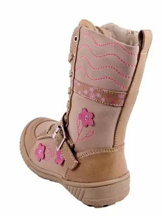 Kinderstiefel mit Reißverschluss Beige