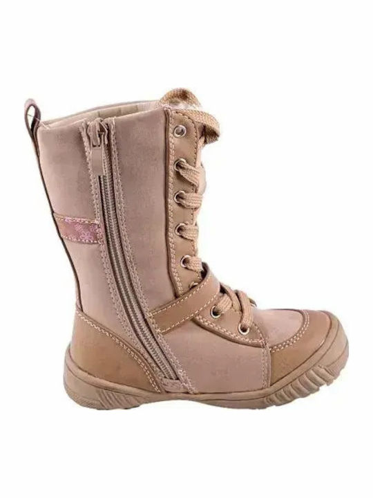 Kinderstiefel mit Reißverschluss Beige