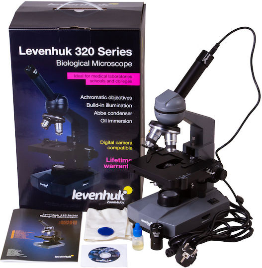 Digitales Monokularmikroskop Levenhuk D320l Basis 3M 40-1000x Vergrößerung Digitalkamera Halogenbeleuchtung