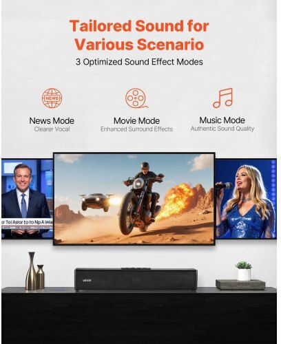 Vevor Soundbar 2 Bluetooth 80W with Remote Control YTSTXYX17INCJ9FDQ001V2