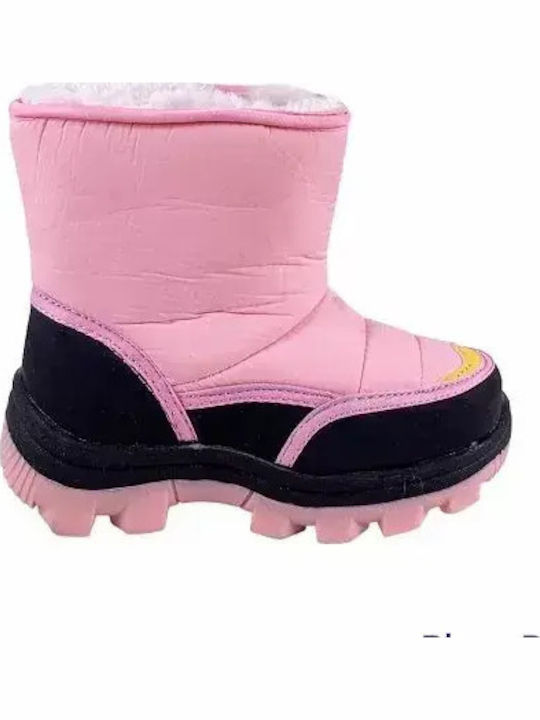 Kids Snow Boots with Velcro Pink