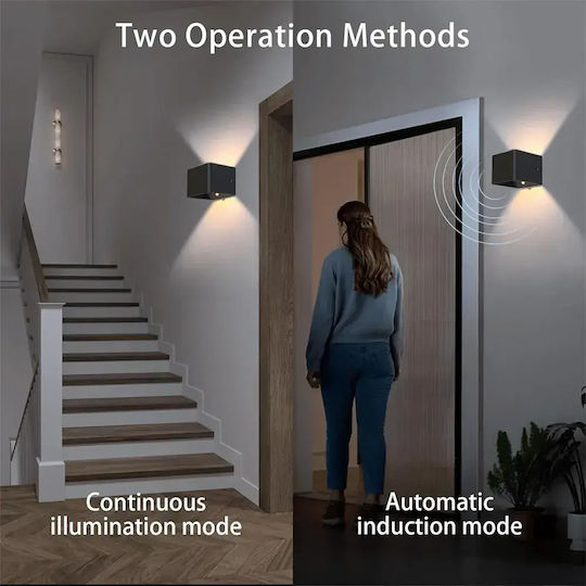 Wall Lamp Acmhnc * 16040-3 Wireless Стенно Външно Осветително Тяло LED 5W с Топло бяло Светлина 10x8εκ.