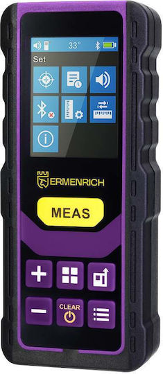 Laser Distance Meter Ermenrich Reel Pro Gl100 Color Display Green Laser Up To 100 Meters Measuring Range Ip54 Protection Black
