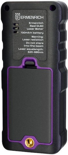 Ermenrich Reel Pro Gl60 Laser Distance Meter Color Display Green Laser Up To 60 Meters Measuring Range Ip54 Protection Black