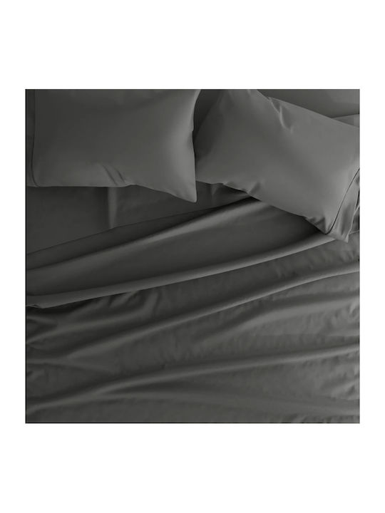 My Home Luxury Сет Чаршафи с Ластик 100x200+30см. Dark Gray 4бр