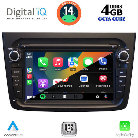 Digital IQ Автомобилна Аудио Система за Alfa Romeo Mito 2008-2018 (Bluetooth/USB/Вграден Wi-Fi/GPS/Apple CarPlay/Android Auto) с Touch Screen 7"