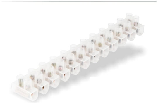 V-tac Bloc Terminal 12 Conectori Cablu Electric 6a 6mm Alb Pachet 10 Bucăți 120 Sloturi Sku 11801