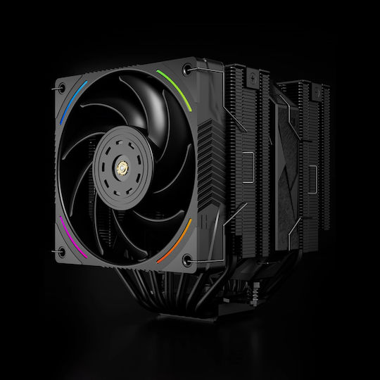 Thermalright Royal Pretor 130 Ultra Охладител за ЦПУ Двойен вентилатор за Socket /A/M/4/A/M/5/1/2/0/0/1/1/5/x/1/7/0/0/ с ARGB Осветление Черен