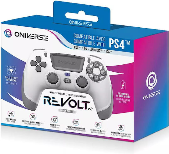 Oniverse Revolt V2 BT Wasp Wireless Gamepad pentru PS4 Alb