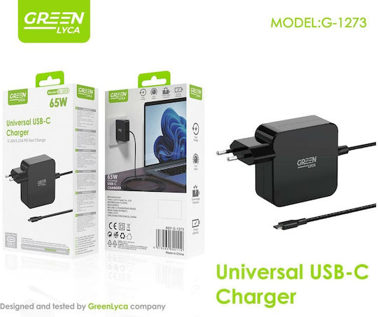 Green Lyca Universal Laptop Charger 65W 5V 3.25A