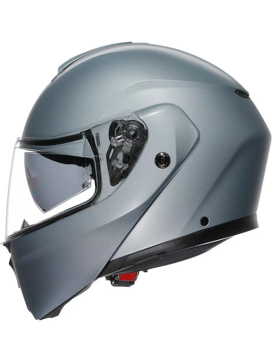 AGV Streetmodular Mat Silver Κράνος Μηχανής Full Face ECE 22.06 1690gr με Pinlock και Sunvisor