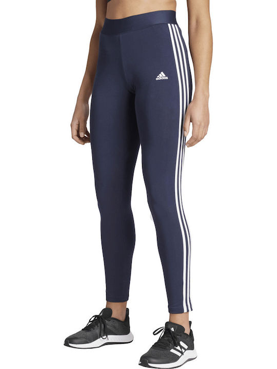 Essentials 3 Stripes Training Γυναικείο Μακρύ Κολάν Ψηλόμεσο Legend Ink