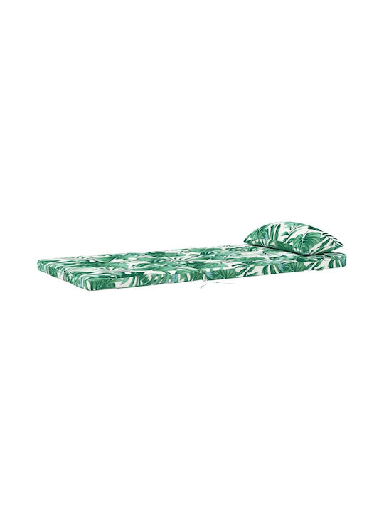 vidaXL Garden Chair Cushion with Backrest Green 2 Pieces 58x77cm