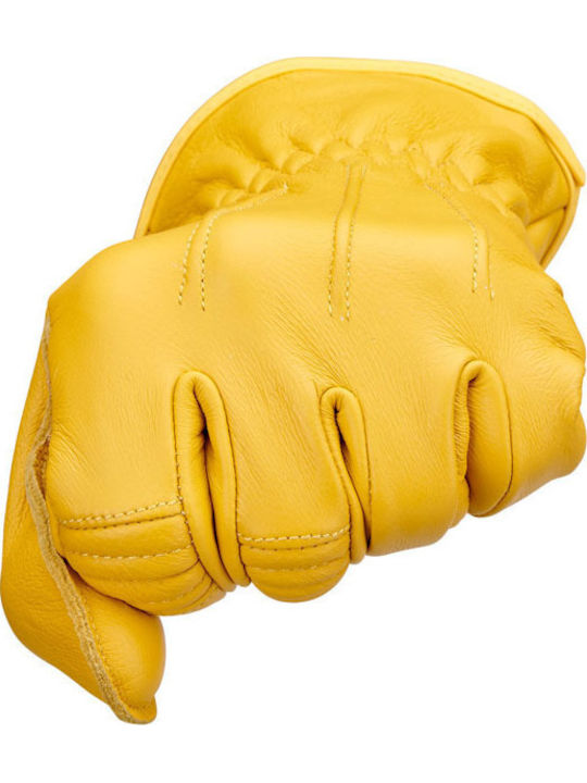 Biltwell Work 2.0 Herren Motorradhandschuhe Leder Gold