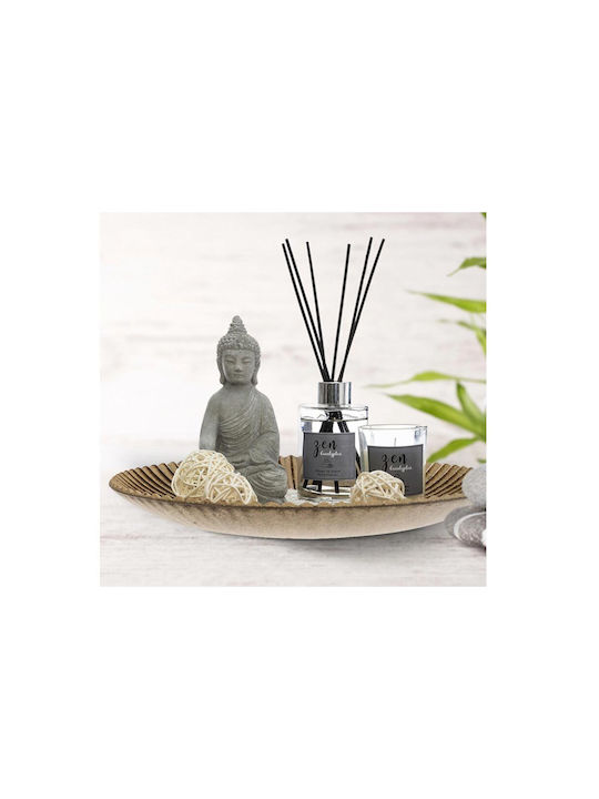 Set Home Fragrance 7 Pieces Zen Set Fragrant Sticks Scented Candle Decoration Tray Buddha Figurine 31.5x16.5 Cm Aria Trade