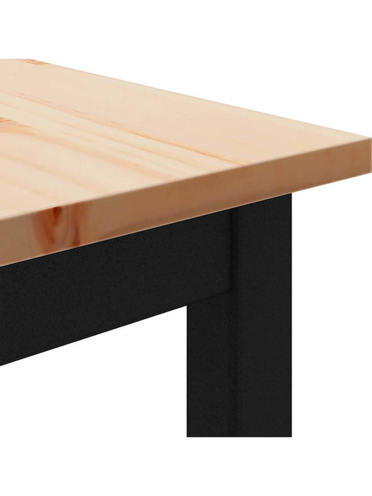 Table Bar from Solid Wood & Metal Natural 110x55x105cm