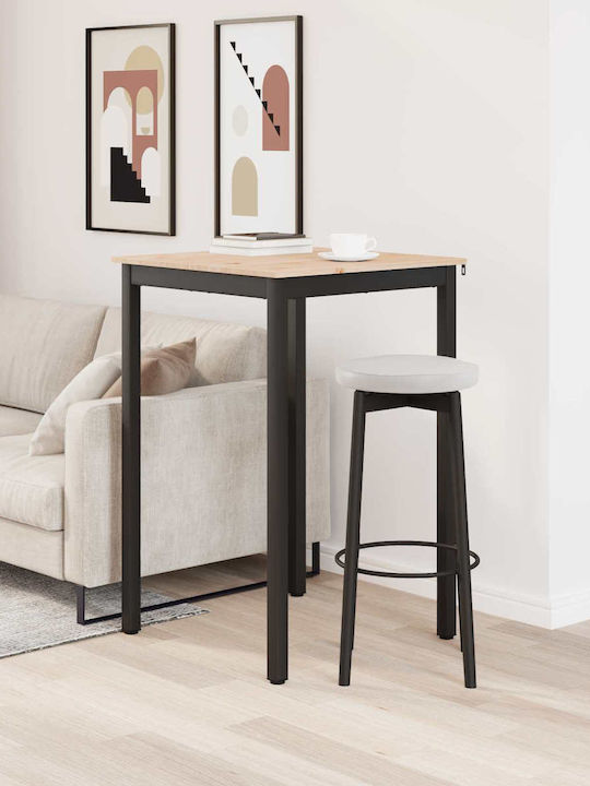 Table Bar from Solid Wood & Metal Natural 110x55x105cm