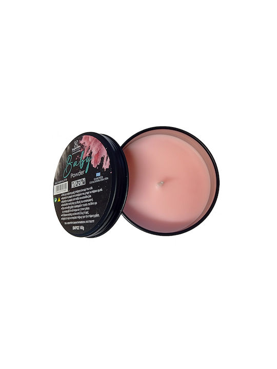 Erycandles Αρωματικό Κερί σε Μεταλλικό Κουτί με Άρωμα Powder Μαύρο 140gr