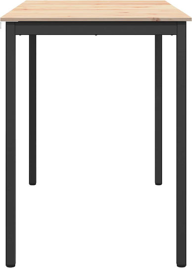 Table Bar from Solid Wood & Metal Natural 110x55x105cm