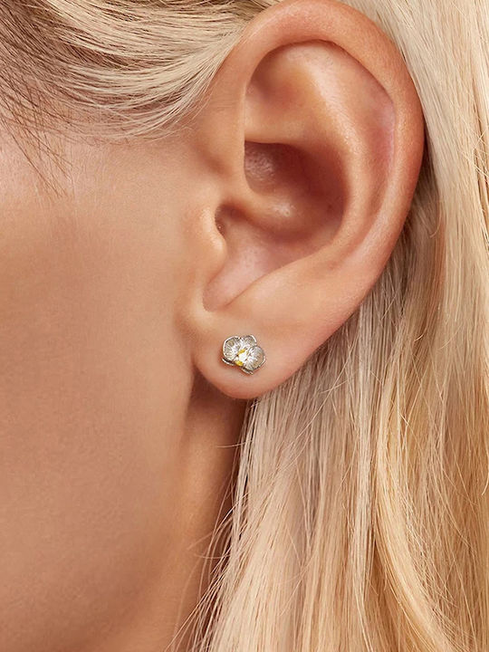 Bamoer Earrings made of Silver Gold Plated with Stones Bamoer Earrings made of Silver Gold Plated with Stones