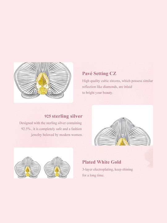 Bamoer Earrings made of Silver Gold Plated with Stones