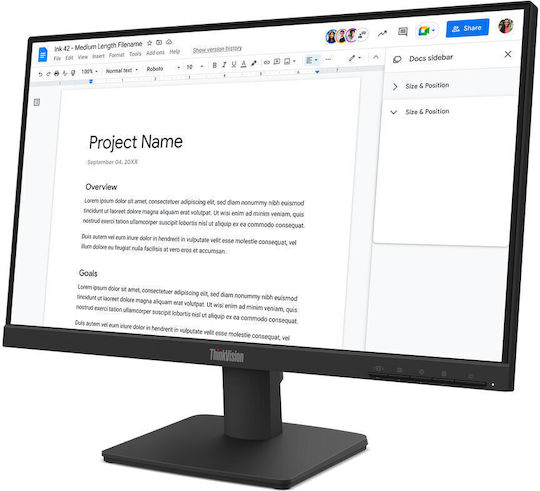 Lenovo ThinkVision S22-4e IPS Monitor 21.5" FHD 1920x1080 με Χρόνο Απόκρισης 4ms GTG