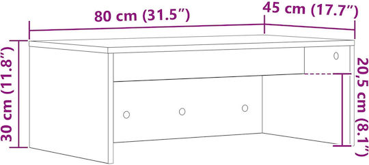 Desk Wooden Gray 80x45x30cm