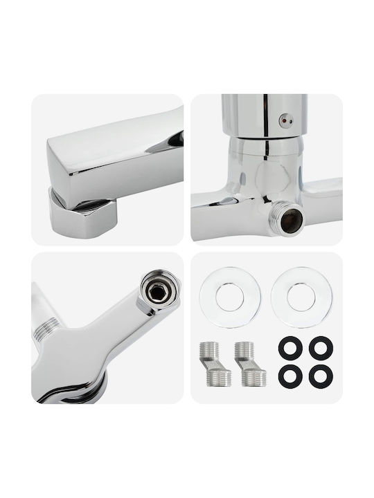 vidaXL Mischung Bade- / Duscharmatur Badewanne Silber