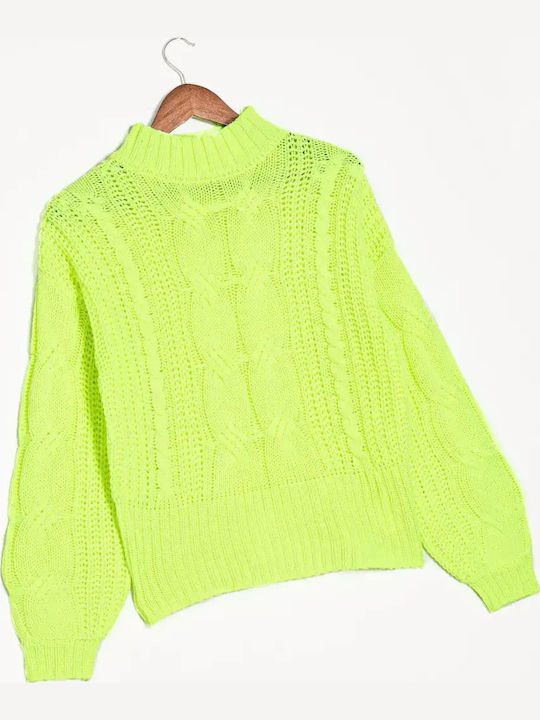 Pulover Tricotat Verde Neon Mărimea 2XL