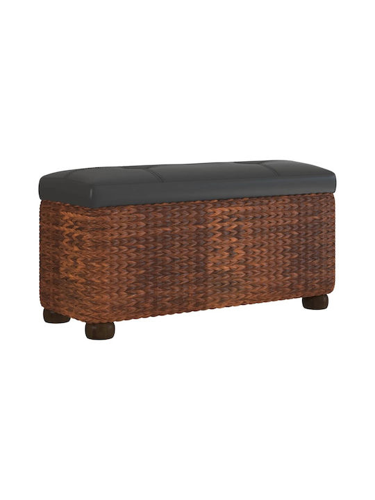 Stool For Living Room With Storage Space Wicker Gray 2pcs 69x27x36cm