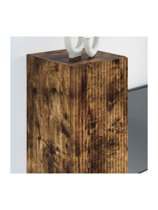 Wand Wohnzimmer Vitrine aus Spanplatte Rauch Eiche 30x31x80cm