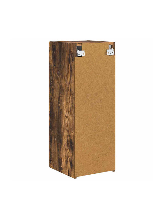 Wand Wohnzimmer Vitrine aus Spanplatte Rauch Eiche 30x31x80cm